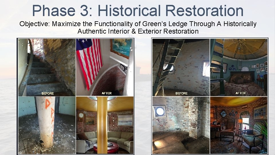 Phase 3: Historical Restoration Objective: Maximize the Functionality of Green’s Ledge Through A Historically