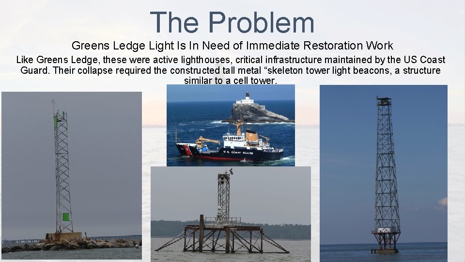 The Problem Greens Ledge Light Is In Need of Immediate Restoration Work Like Greens