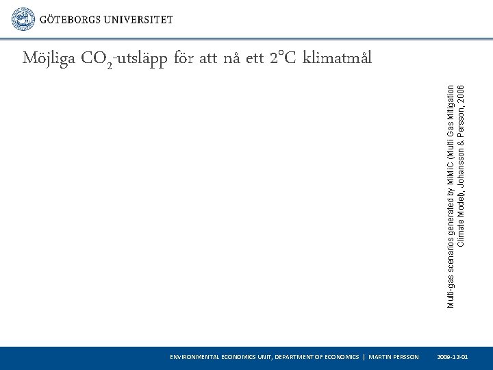 Multi-gas scenarios generated by Mi. C (Multi Gas Mitigation Climate Model), Johansson & Persson,