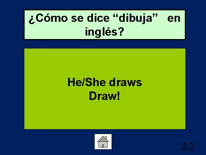 ¿Cómo se dice “dibuja” en inglés? He/She draws Draw! 3, 2 