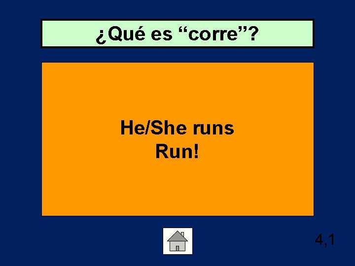 ¿Qué es “corre”? He/She runs Run! 4, 1 