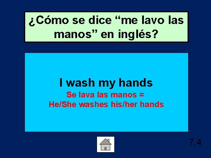 ¿Cómo se dice “me lavo las manos” en inglés? I wash my hands Se