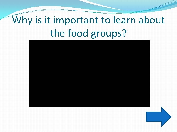 Why is it important to learn about the food groups? 
