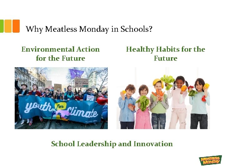 Why Meatless Monday in Schools? Environmental Action for the Future Healthy Habits for the