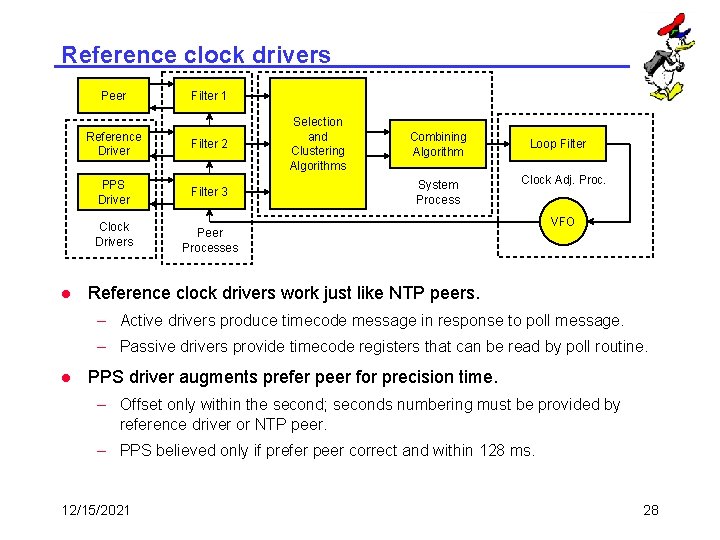 Reference clock drivers Peer l Filter 1 Reference Driver Filter 2 PPS Driver Filter