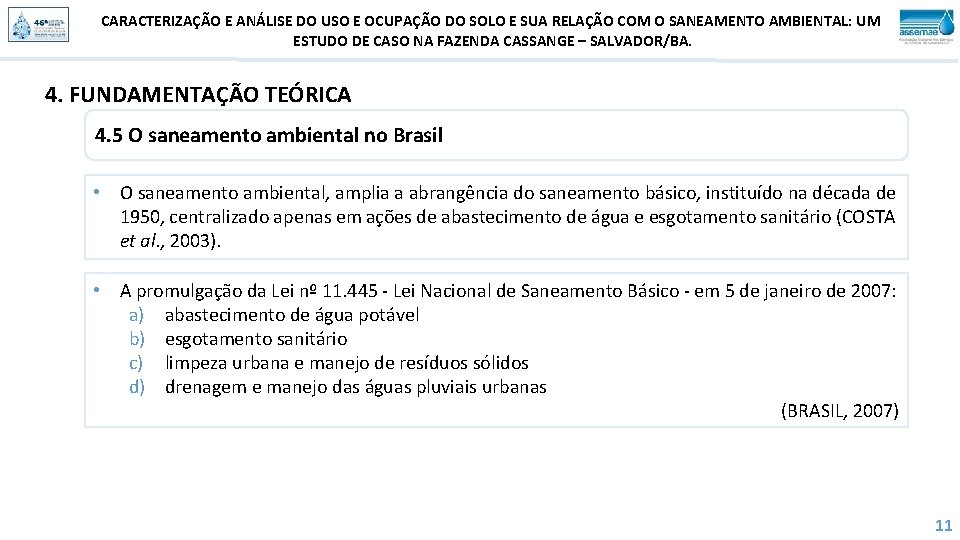 CARACTERIZAÇÃO E ANÁLISE DO USO E OCUPAÇÃO DO SOLO E SUA RELAÇÃO COM O