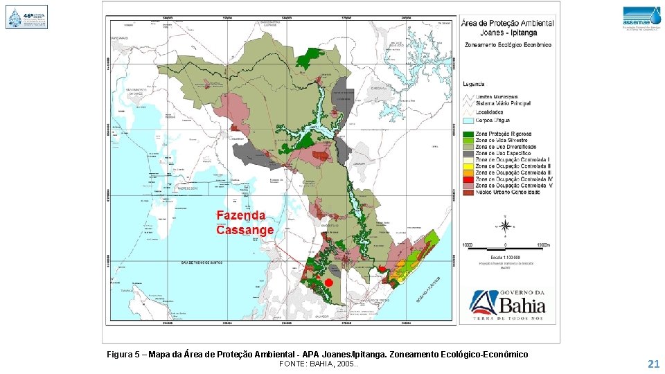 Figura 5 – Mapa da Área de Proteção Ambiental - APA Joanes/Ipitanga. Zoneamento Ecológico-Econômico