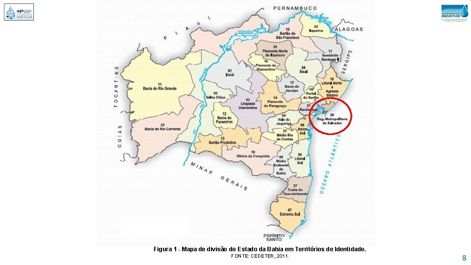 Figura 1 - Mapa de divisão do Estado da Bahia em Territórios de Identidade.