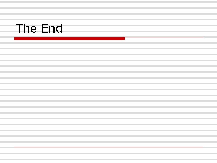 The End 