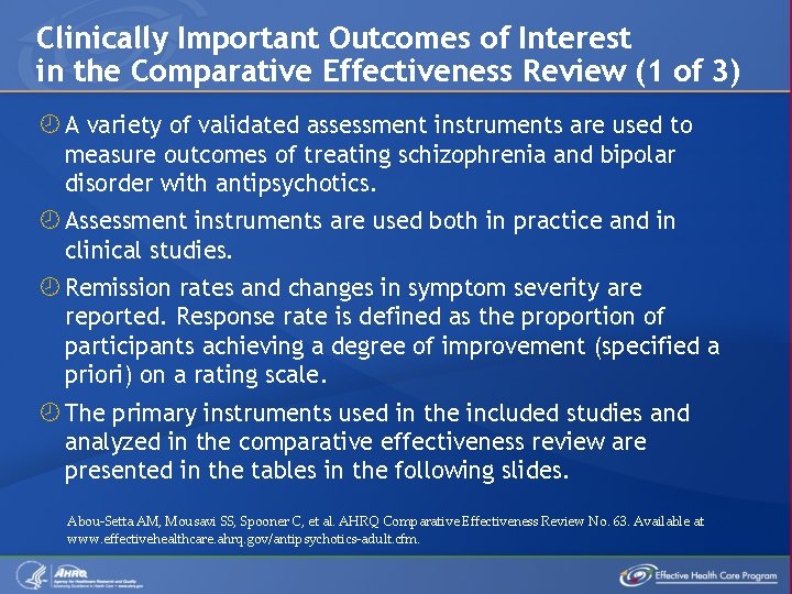 Clinically Important Outcomes of Interest in the Comparative Effectiveness Review (1 of 3) A