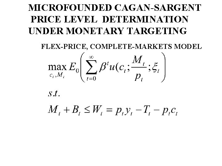 INTEREST AND PRICES MICHAEL WOODFORD MICROFOUNDED CAGANSARGENT PRICE