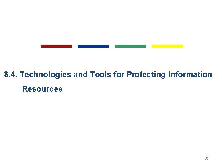 8. 4. Technologies and Tools for Protecting Information Resources 36 