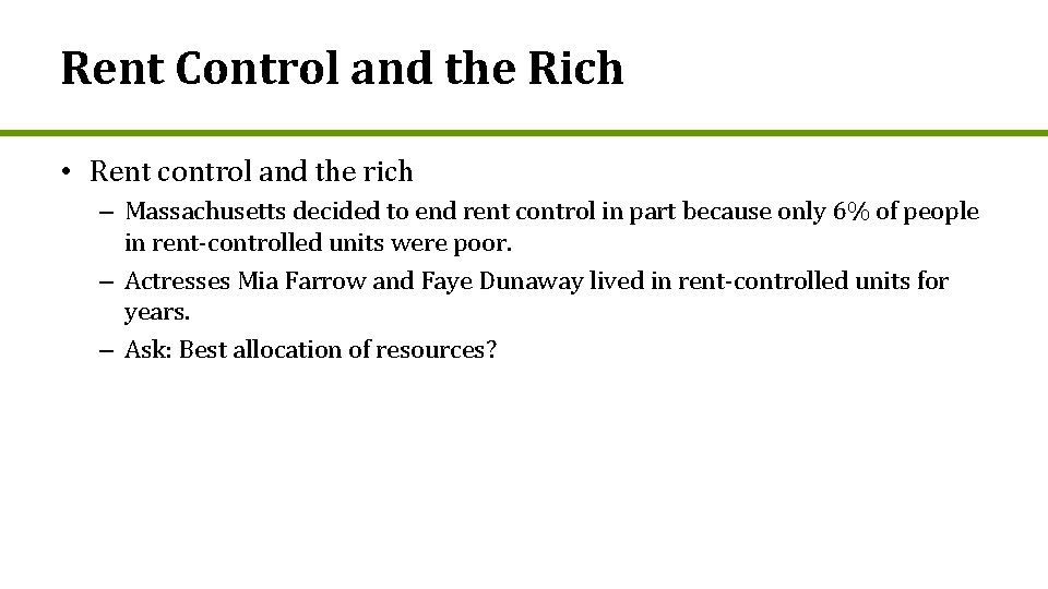 Rent Control and the Rich • Rent control and the rich – Massachusetts decided