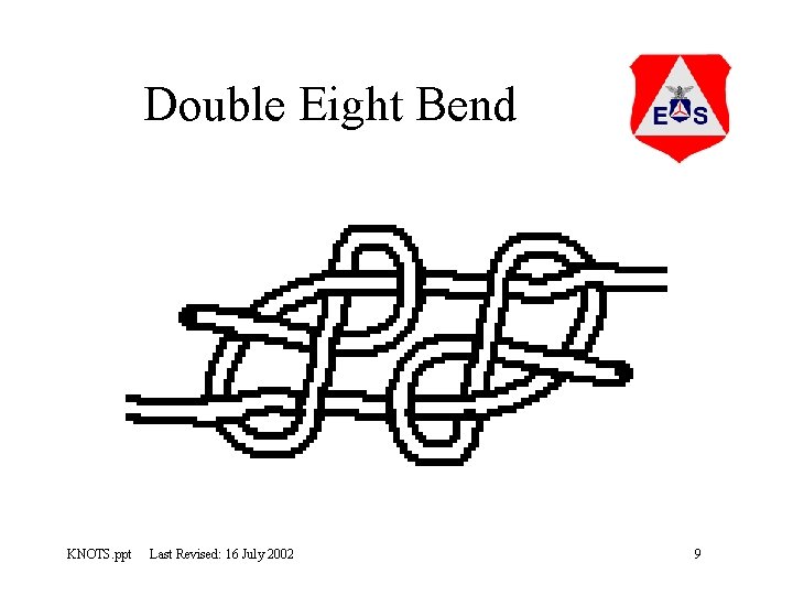 Double Eight Bend KNOTS. ppt Last Revised: 16 July 2002 9 