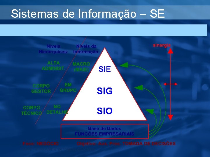 Sistemas de Informação – SE MAIE: Meio Ambiente Interno e Externo 