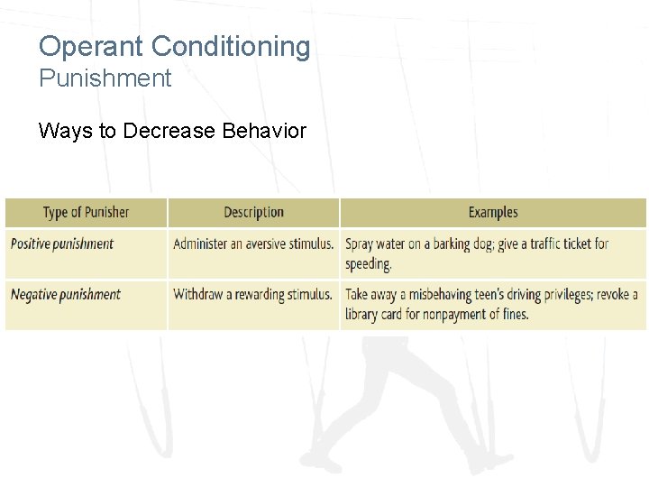 Operant Conditioning Punishment Ways to Decrease Behavior 