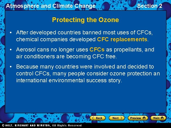 Atmosphere and Climate Change The Ozone Shield Section