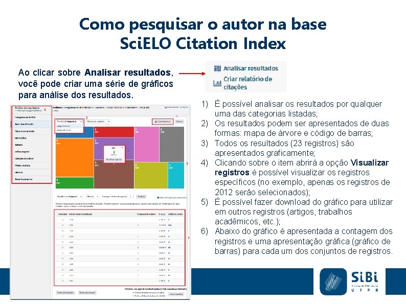 Como pesquisar o autor na base Sci. ELO Citation Index Ao clicar sobre Analisar