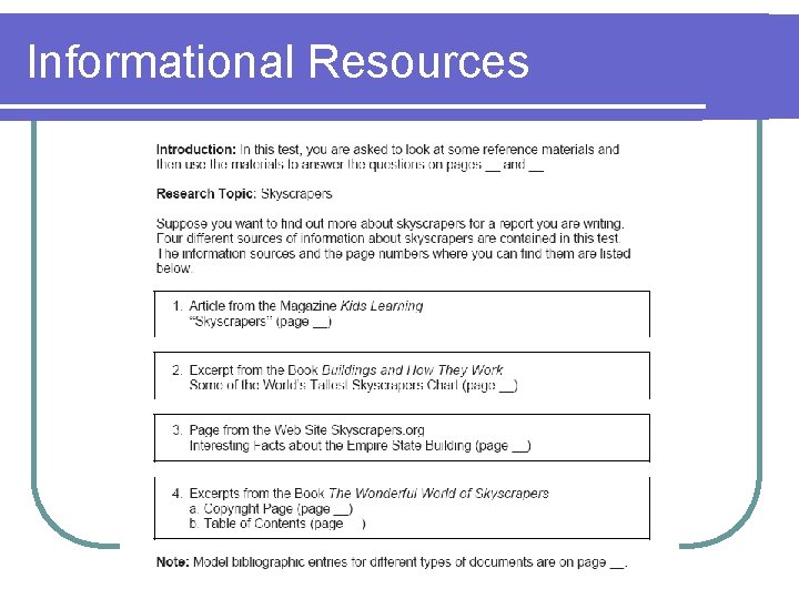 Informational Resources 