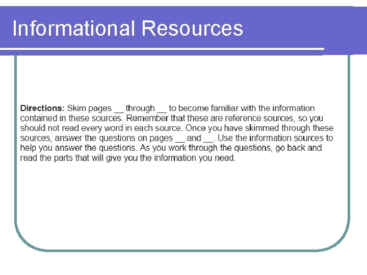 Informational Resources 