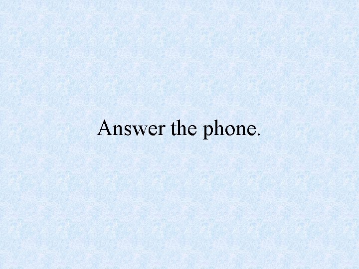 Answer the phone. 