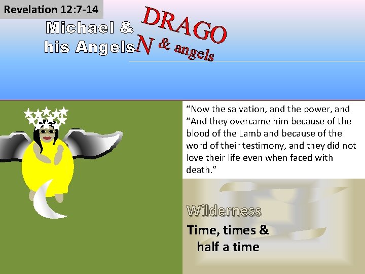 D Michael & RAGO his Angels. N & angels Revelation 12: 7 -14 “Now
