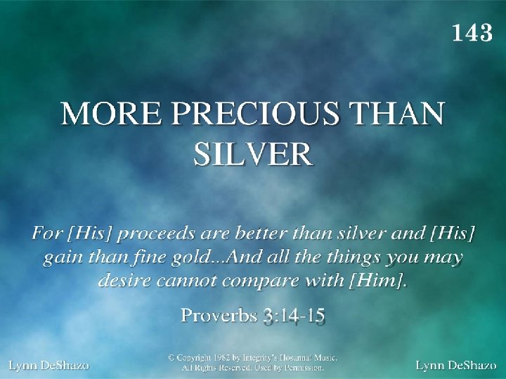 1143 - More Precious Than Silver Title 