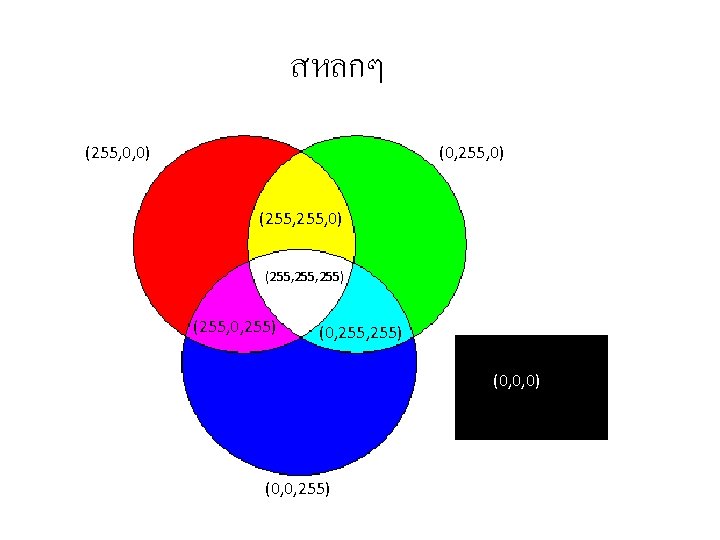 สหลกๆ (255, 0, 0) (0, 255, 0) (255, 255) (255, 0, 255) (0, 0,