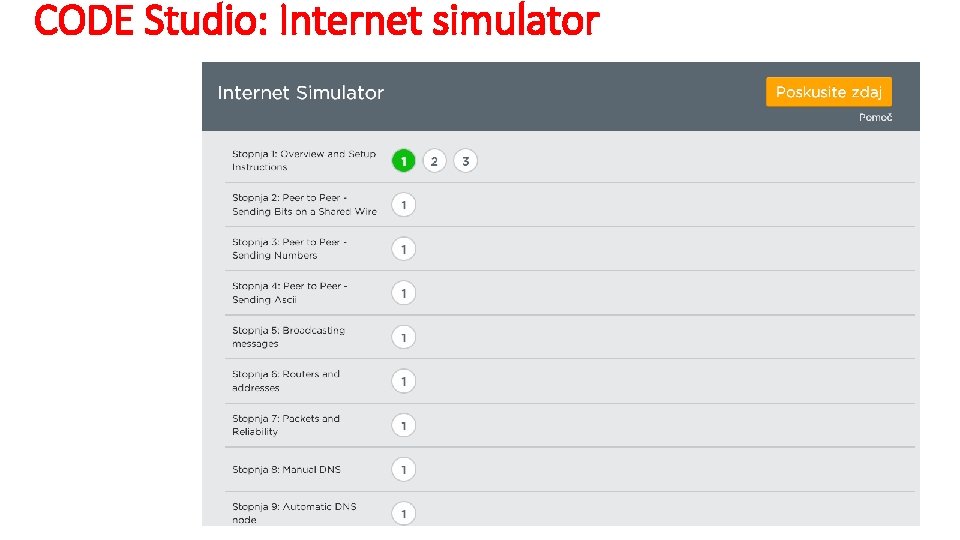 CODE Studio: Internet simulator 