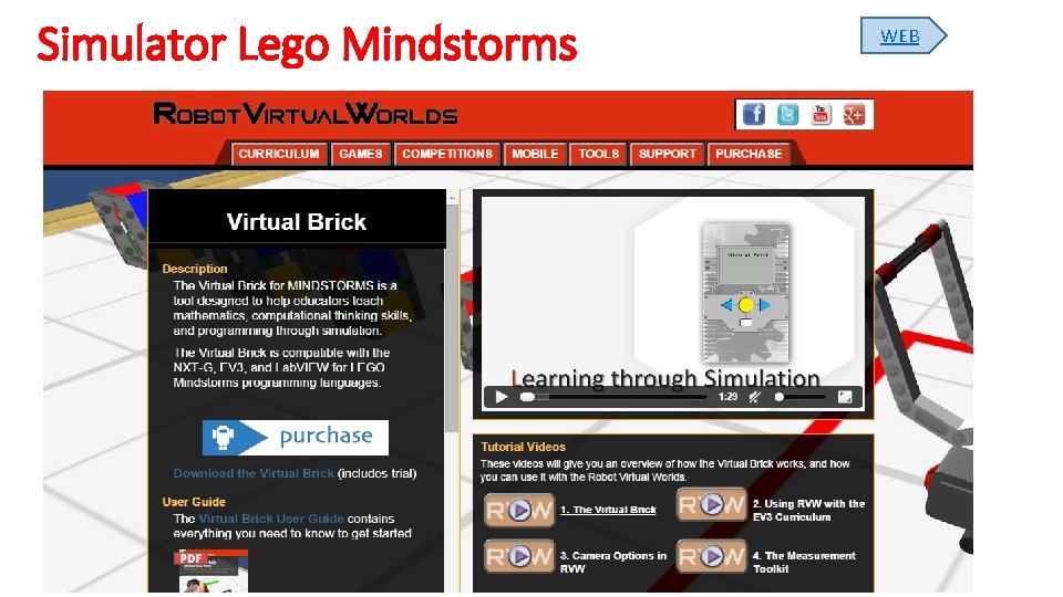 Simulator Lego Mindstorms WEB 
