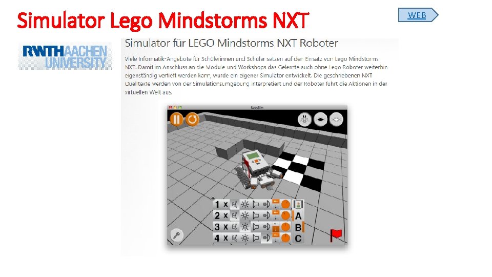 Simulator Lego Mindstorms NXT WEB 