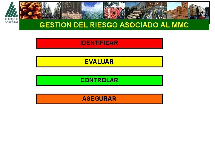 GESTION DEL RIESGO ASOCIADO AL MMC IDENTIFICAR EVALUAR CONTROLAR ASEGURAR 