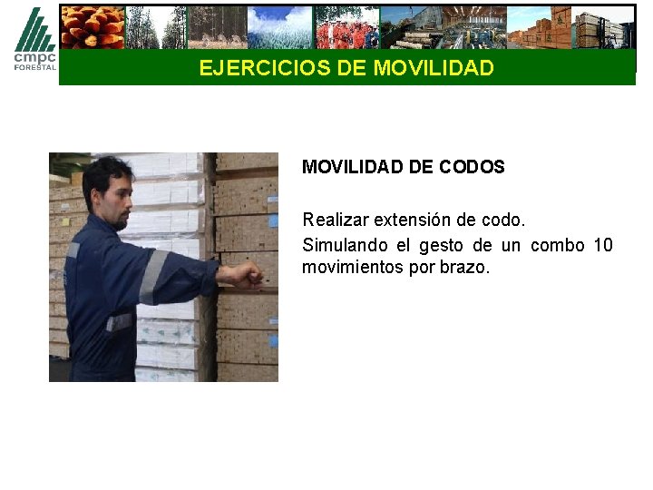 EJERCICIOS DE MOVILIDAD DE CODOS Realizar extensión de codo. Simulando el gesto de un