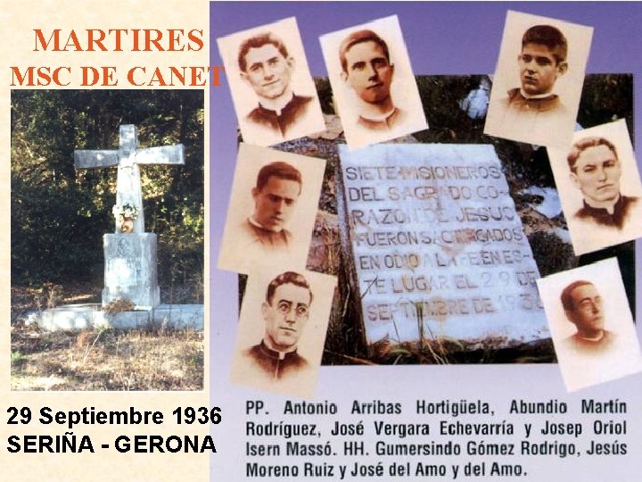 MARTIRES MSC DE CANET 29 Septiembre 1936 SERIÑA - GERONA 