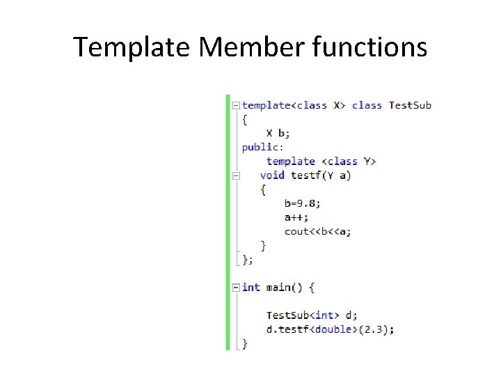 Template Member functions 