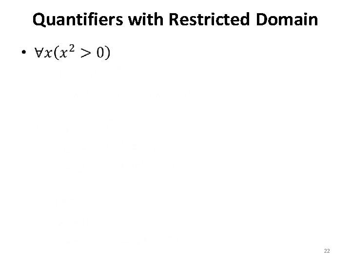 Quantifiers with Restricted Domain • 22 