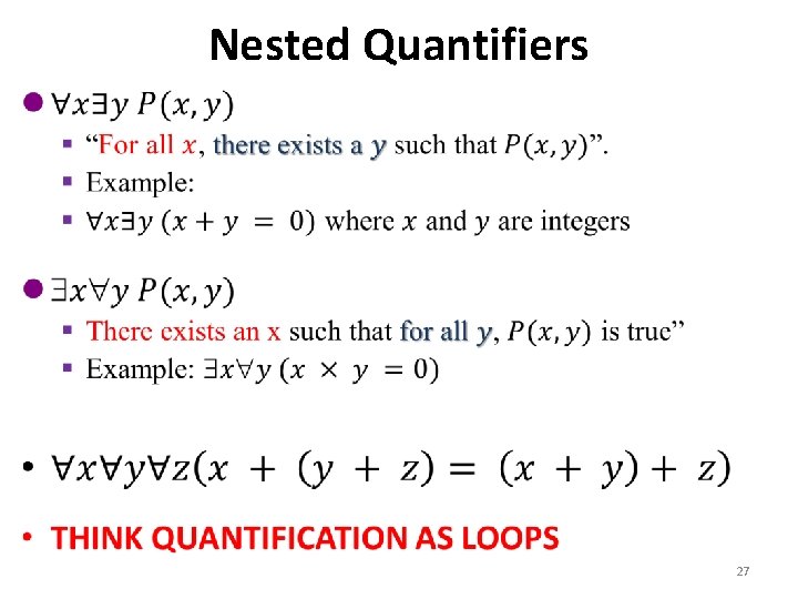 Nested Quantifiers • 27 