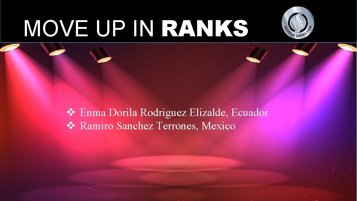 MOVE UP IN RANKS v Enma Dorila Rodriguez Elizalde, Ecuador v Ramiro Sanchez Terrones,