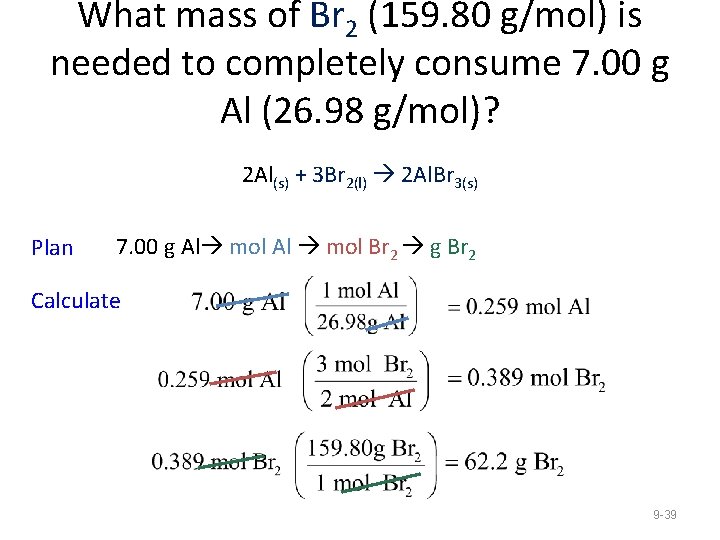 What mass of Br 2 (159. 80 g/mol) is needed to completely consume 7.