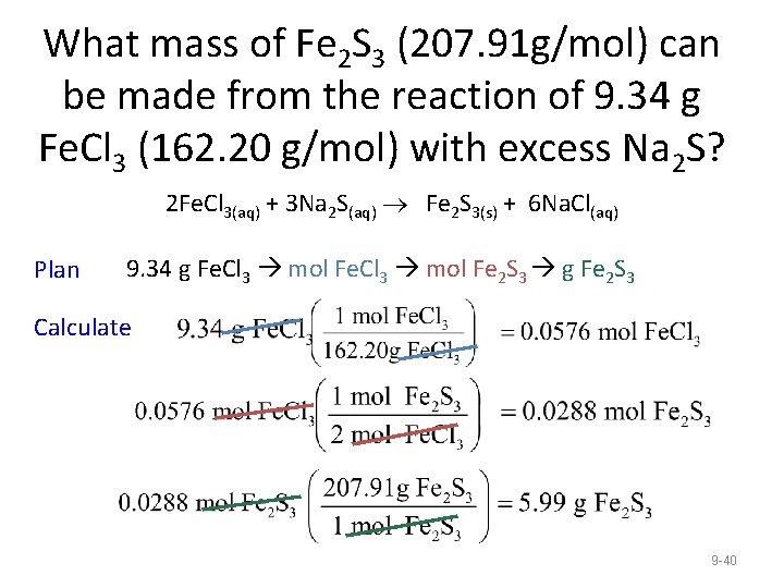 What mass of Fe 2 S 3 (207. 91 g/mol) can be made from
