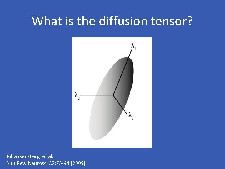 What is the diffusion tensor? Johansen-Berg et al. Ann Rev. Neurosci 32: 75 -94