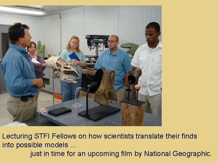 Lecturing STFI Fellows on how scientists translate their finds into possible models … just