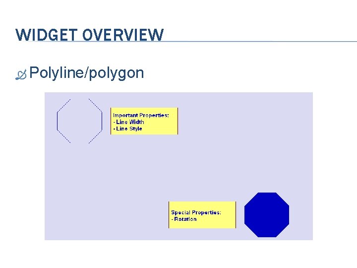 WIDGET OVERVIEW Polyline/polygon 