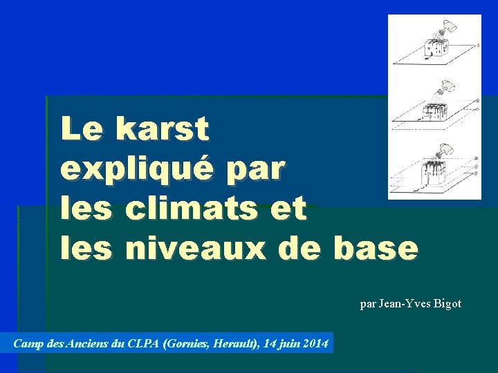 Le karst expliqué par les climats et les niveaux de base par Jean-Yves Bigot