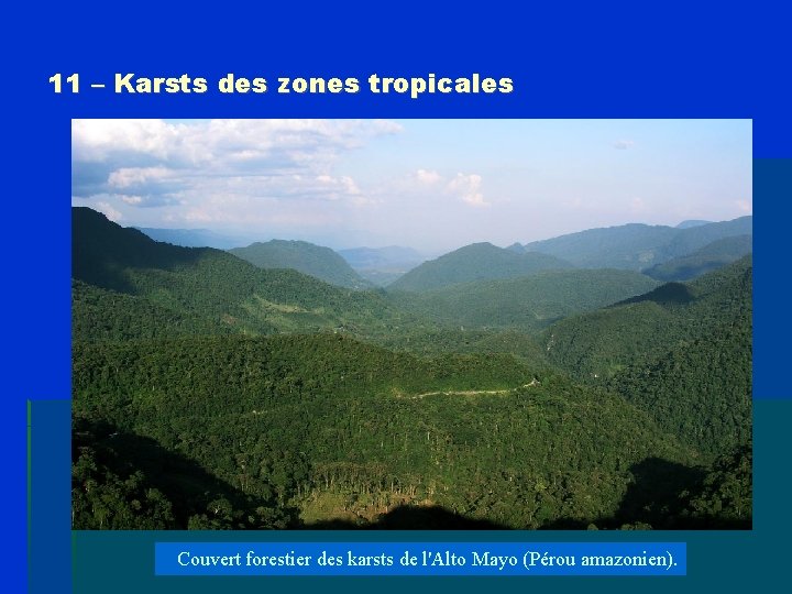 11 – Karsts des zones tropicales Couvert forestier des karsts de l'Alto Mayo (Pérou