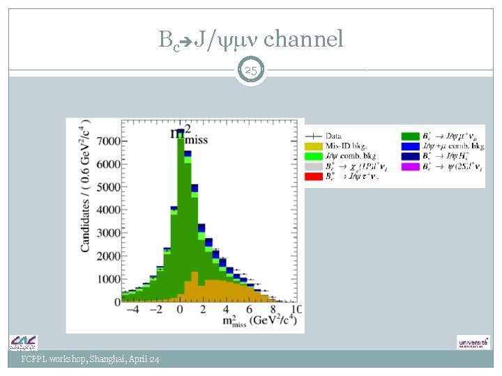 Bc J/ymn channel 25 FCPPL workshop, Shanghai, April 24 