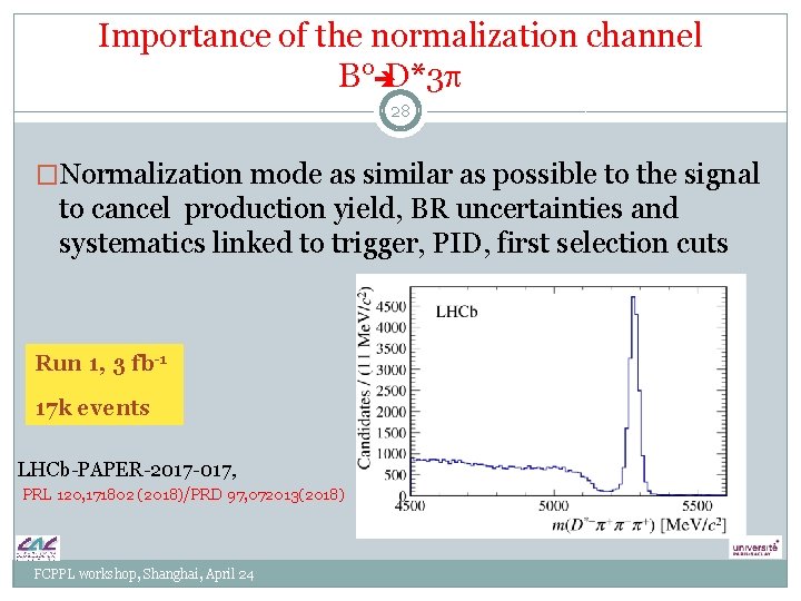 Importance of the normalization channel B° D*3 p 28 �Normalization mode as similar as