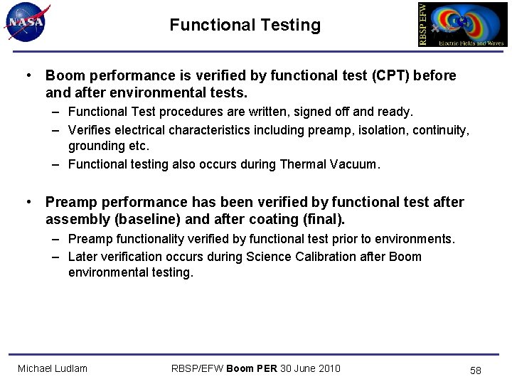 Rbst Testing Radiation Belt Storm Probes RBSP EFW Test Plan