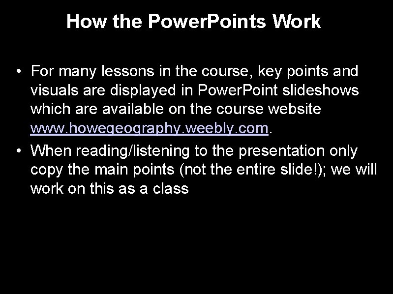 How the Power. Points Work • For many lessons in the course, key points How the Power. Points Work • For many lessons in the course, key points