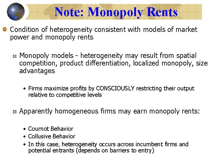 Monopoly Rent Extraction The Cornerstones of Competitive Advantage A ResourceBased View